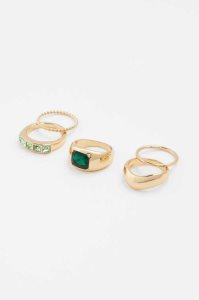 Anillos H&M 5-pack Mujer Dorados Verdes | 981674BPR