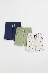 Bermudas H&M 3-pack Algodon Jersey Niños Beige Blancos Azul Marino Azules | 601278DQL