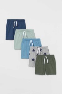 Bermudas H&M 5-pack Algodon Jersey Niños Amarillos Verdes Morados | 513674QNM