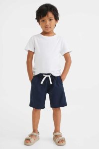 Bermudas H&M Algodon Poplin Niños Azul Marino Azules | 354018GSK