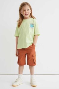 Bermudas H&M Cargo Niños Kaki Claro Verdes | 581406SAO