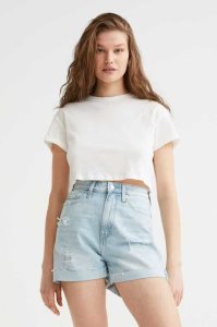 Bermudas H&M Mom Comodidad Ultra High Denim Mujer Azules Claro | 425613WJE