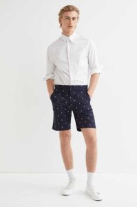 Bermudas H&M Regular Fit Chino Hombre Negros | 253907OTD