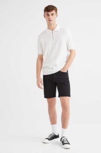 Bermudas H&M Slim Fit Algodon Twill Hombre Grises Claro | 918542DGT