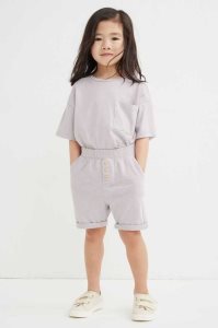 Bermudas H&M Slub Algodon Niños Morados Claro | 079245MPE