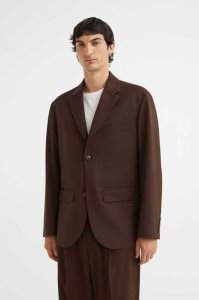 Blazers H&M Relaxed Fit Unconstructed Jacket Hombre Marrom Oscuro | 189567LYO