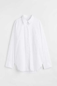 Blusas H&M Oversized Algodon Shirt Mujer Azules Blancos | 041263EPA