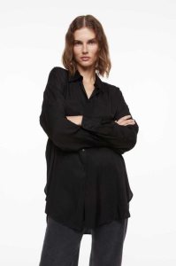 Blusas H&M Oversized Mujer Negros | 640827GJT