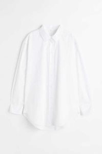 Blusas H&M Poplin Shirt Mujer Blancos | 658917LQU