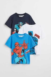 Camisas H&M 3-pack Printed Niños Grises Oscuro | 362841QVU