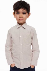 Camisas H&M Algodon Niños Azules | 041279QFM