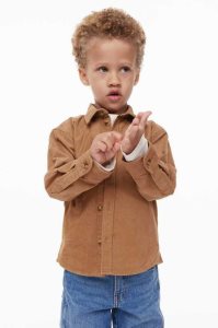 Camisas H&M Corduroy Niños Beige Oscuro | 429576BYO