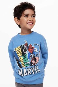 Camisas H&M Oversized Printed Niños Azules | 814357AQV