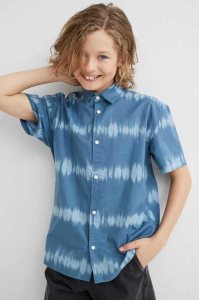 Camisas H&M Patterned Algodon Niños Turquesa Claro | 894306ENH