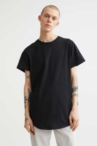 Camiseta H&M Long Fit Hombre Grises Oscuro | 680321LYA