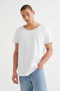 Camiseta H&M Raw-edge Hombre Beige Claro | 507241ADX