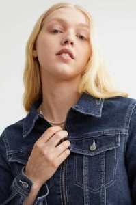 Chaquetas H&M Denim Crop Mujer Azules Oscuro | 073829WSQ