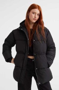 Chaquetas H&M Drawstring-waist Puffer Mujer Negros | 728354ZMO