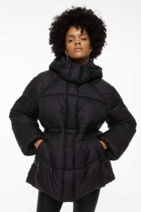 Chaquetas H&M Encapuchado Puffer Mujer Negros | 528769LCY