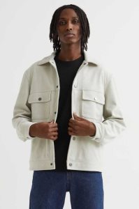 Chaquetas H&M Faux Gamuza Shacket Hombre Creme | 508392UYN