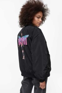 Chaquetas H&M Printed Bomber Mujer Negros | 025147JUT