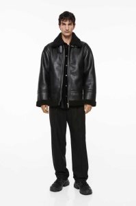 Chaquetas H&M Teddy-lined Hombre Negros | 183495ADS