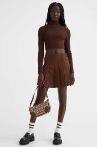 Falda H&M Plisado Mujer Negros | 802637GNC