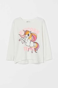 Jersey H&M Printed Top Niños Creme | 867159RMY