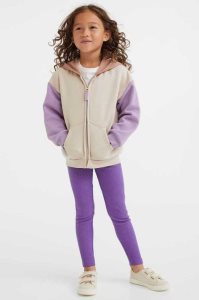 Leggins H&M Acanalado Algodon Niños Morados Claro | 012693JFU