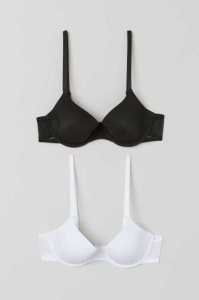 Lencería H&M 2-pack Acolchado Underwire Bras Mujer Negros Beige Claro | 628453WOU