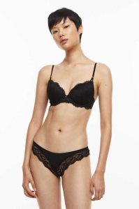 Lencería H&M 2-pack Encaje Brazilian Briefs Mujer Negros | 684973NXW