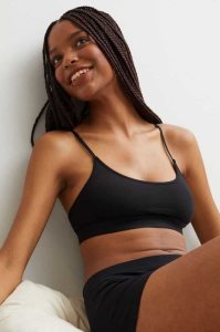 Lencería H&M 2-pack Non-padded Algodon Bra Tops Mujer Rojos Negros | 183956RAZ