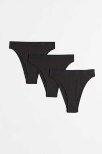 Lencería H&M 3-pack Brazilian Briefs Mujer Negros | 419035BXD