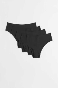 Lencería H&M 4-pack Microfiber Hipster Briefs Mujer Negros | 039178GIU