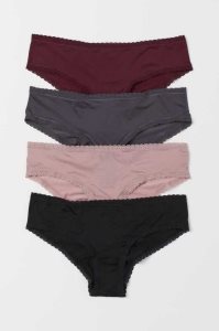 Lencería H&M 4-pack Microfiber Hipster Briefs Mujer Beige | 714239DLX