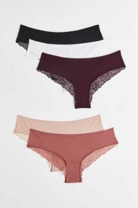 Lencería H&M 5-pack Jersey Hipster Briefs Mujer Negros Blancos Rosas | 762409NTU