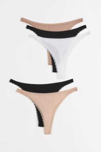 Lencería H&M 5-pack Jersey Tanga Briefs Mujer Grises Oscuro Verdes | 269573IMO