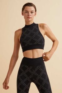 Lencería H&M Monogram-print Sports Bra Mujer Negros | 690837EPB