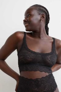 Lencería H&M Non-padded Encaje Bra Top Mujer Negros | 482693NDI