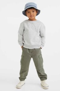 Pantalones H&M Algodon Cargo Niños Kaki Verdes | 587246WDE