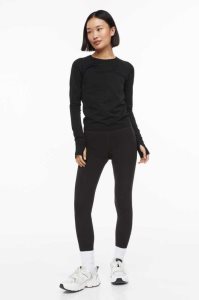 Pantalones H&M High Cintura Sports Leggings Mujer Negros | 720951JZB