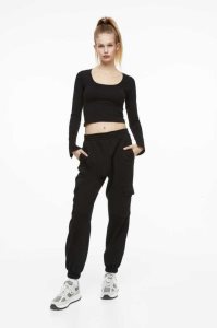 Pantalones H&M Joggers Mujer Grises Claro | 695138MIH