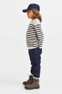 Pantalones H&M Relaxed Fit Forro Twill Niños Azul Marino Azules | 320846ZFA