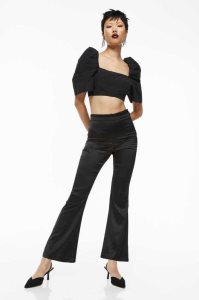 Pantalones H&M Satin Mujer Negros | 635419JMF