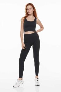 Pantalones H&M Seamless Sports Leggings Mujer Grises Oscuro | 856012DUR