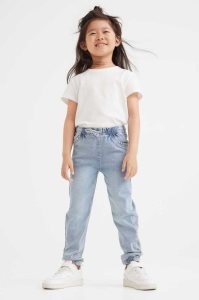 Pantalones Jogger H&M Ruffle-trimmed Denim Niños Azules Claro | 158402BJQ