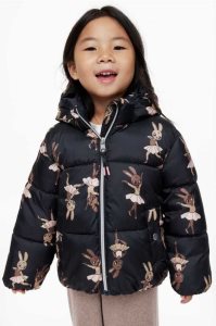 Ropa De Abrigo H&M Acolchado Encapuchado Jacket Niños Negros | 534901OBM