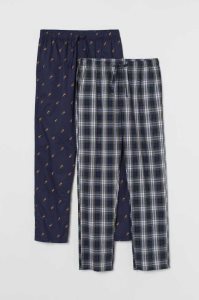 Ropa De Casa H&M 2-pack Algodon Pajama Pants Hombre Marrom Oscuro | 103526QRV