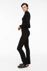 Ropa De Casa H&M Acanalado Flared Pants Mujer Negros | 258306AWI