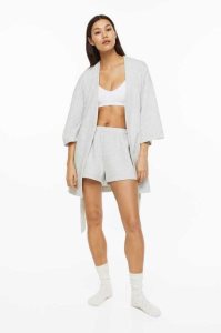 Ropa De Dormir H&M Acolchado Jersey Bathrobe Mujer Grises Claro | 095738BFI